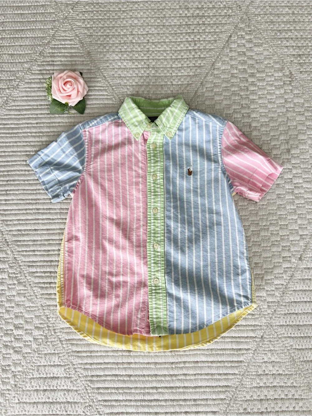 Polo by Ralph Lauren Kids Multicolor Stripe Button-Down Short Sleeve Shirt 4